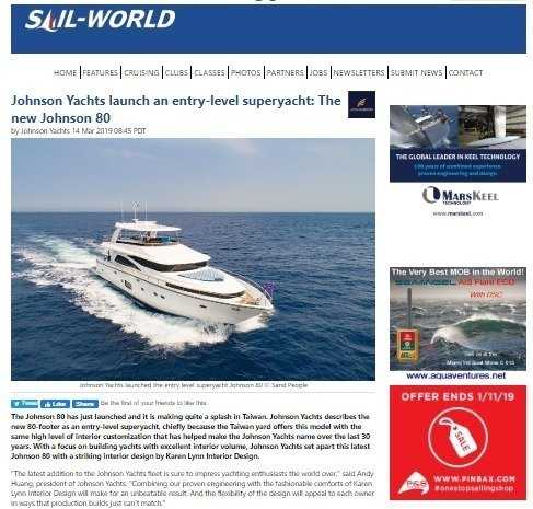 2019 Sail world - Karen Lynn Interiors - Interior Design for Yacht, Aircrafts and Residential Projects